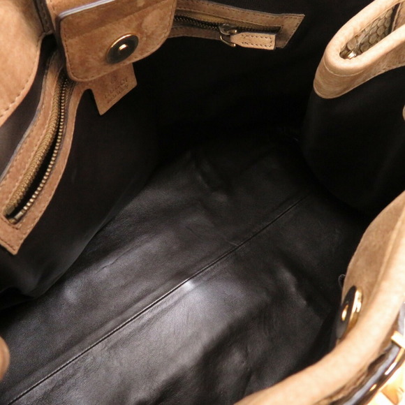 Gucci GG Marmont Python Suede Tote Bag Brown - Picture 6 of 10